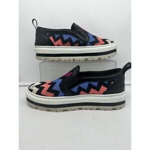 MSGM Shoes Womens 38 Chevron Platform Slip On Sneaker Chunky Italy Pink US 8